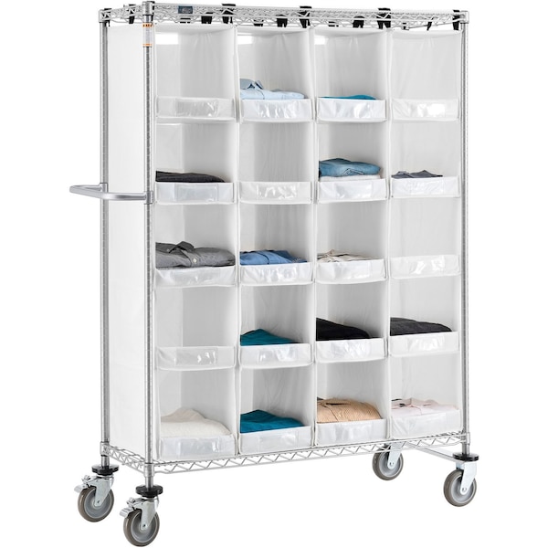 Nexel Stock Picking Truck, Single Sided, 20 Cells, 48inL x 18inW x 69inH, White 800445 - main